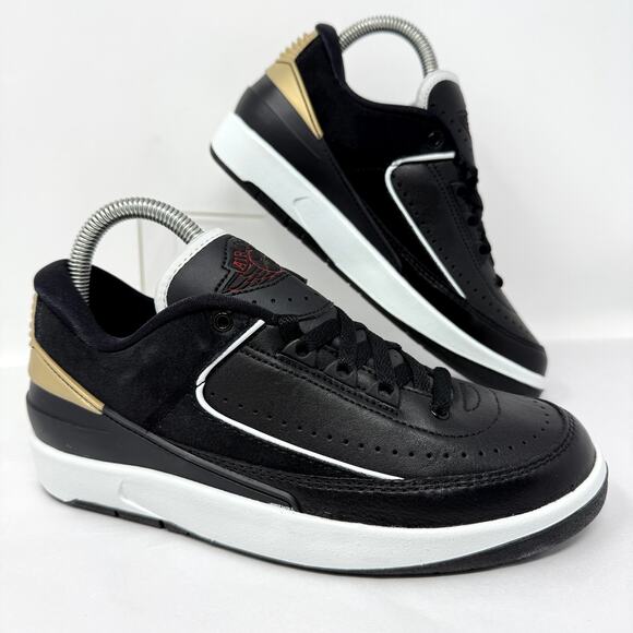 Nike Air Jordan 2 Retro Low top Sneakers Women 6.5 Black Shoe DX4401-001 Comfort - Picture 1 of 9